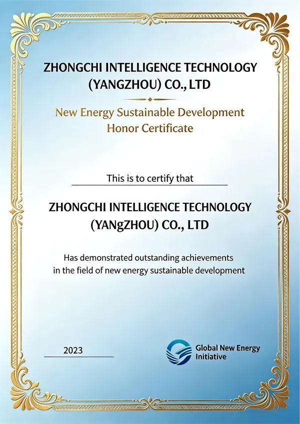 New Energy Sustainable Development Honor Certificate